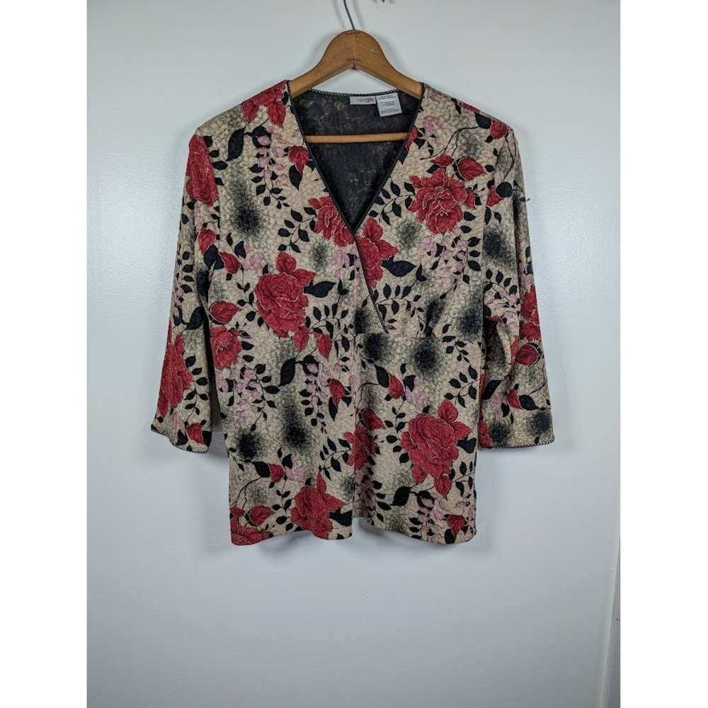 Y2K Babydoll top Women's‎ Size XL Fairy Dark Romantic Floral Whimsigoth Stretch